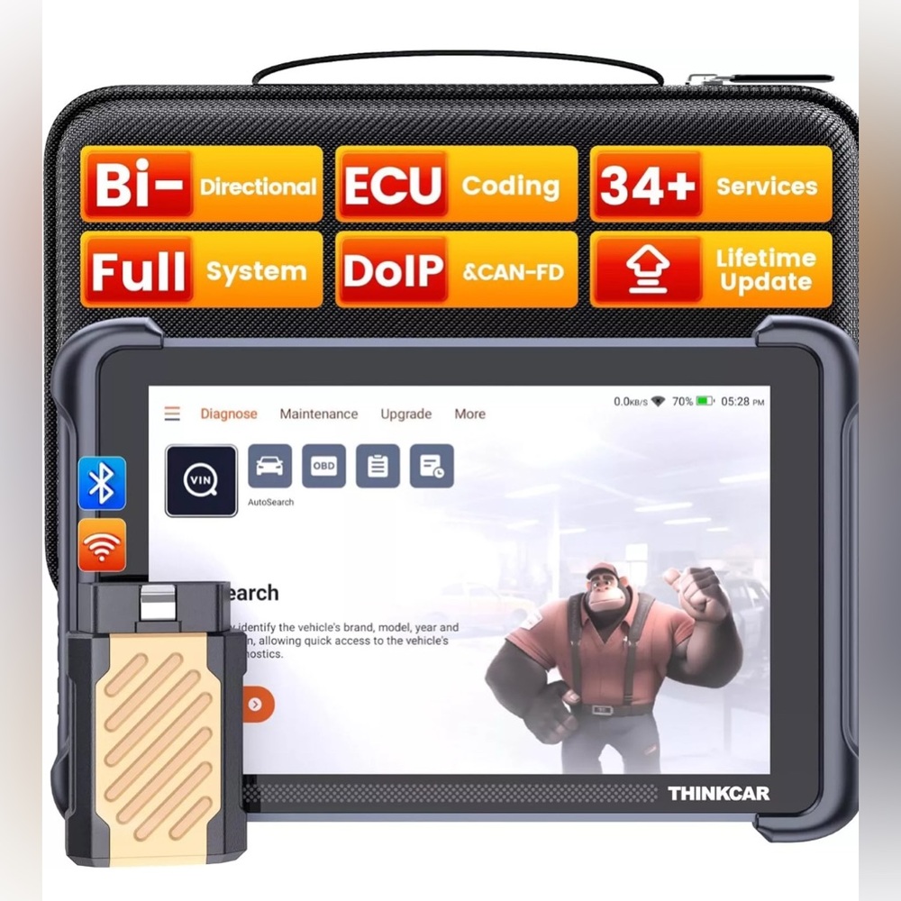 ThinkScan 689BT Bluetooth Car Diagnostic Scanner Tool CANFD & DOIP Active Test